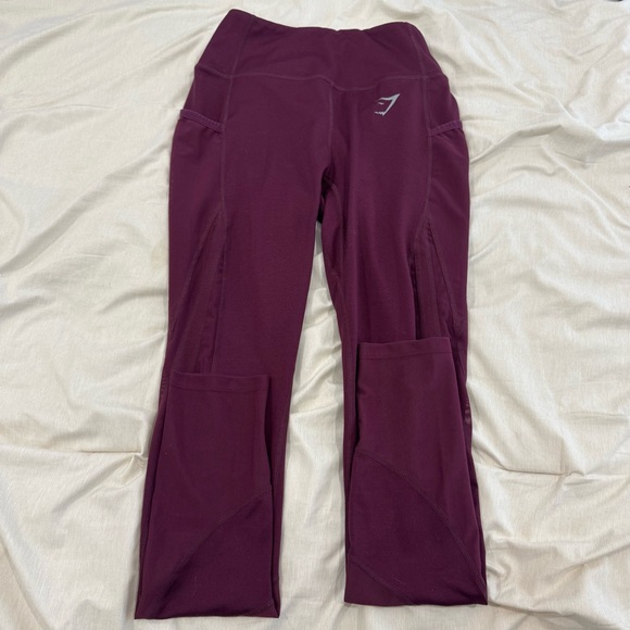 Gymshark Burgundy Mesh-Side Leggings – Size XS, Excellent Condition - Picture 1 of 2